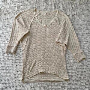 Free People Slouchy Cream Knit Sweater